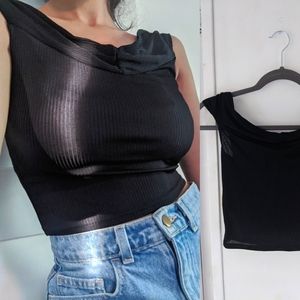 😺 2/$12 Ribbed boat neck crop top